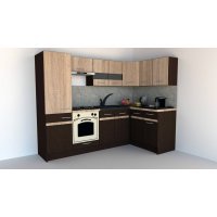 Bucatarie de Colt GENA NEW 1 DR. 140-250, Cu Corp de Cuptor, Wenge / Stejar Sonoma